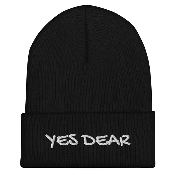 Yes Dear Embroidered Beanie — Funny Husband Gift